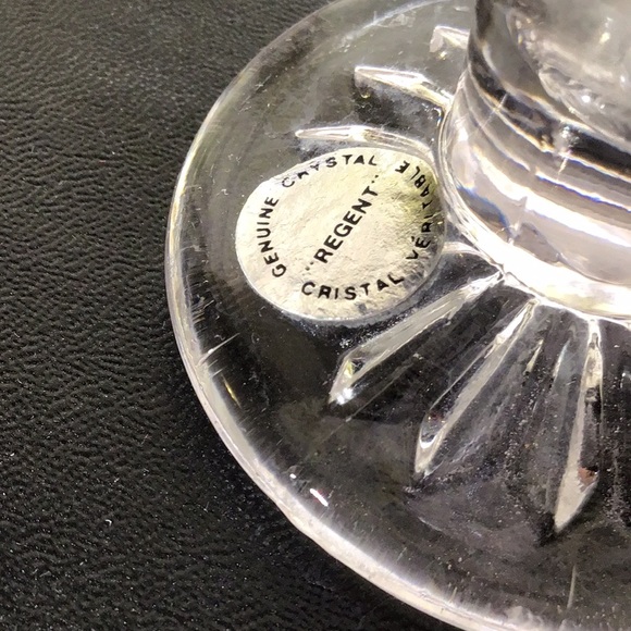 Rare Regent genuine crystal antique vase pair pressed seamed bubbles collectible - Picture 4 of 8